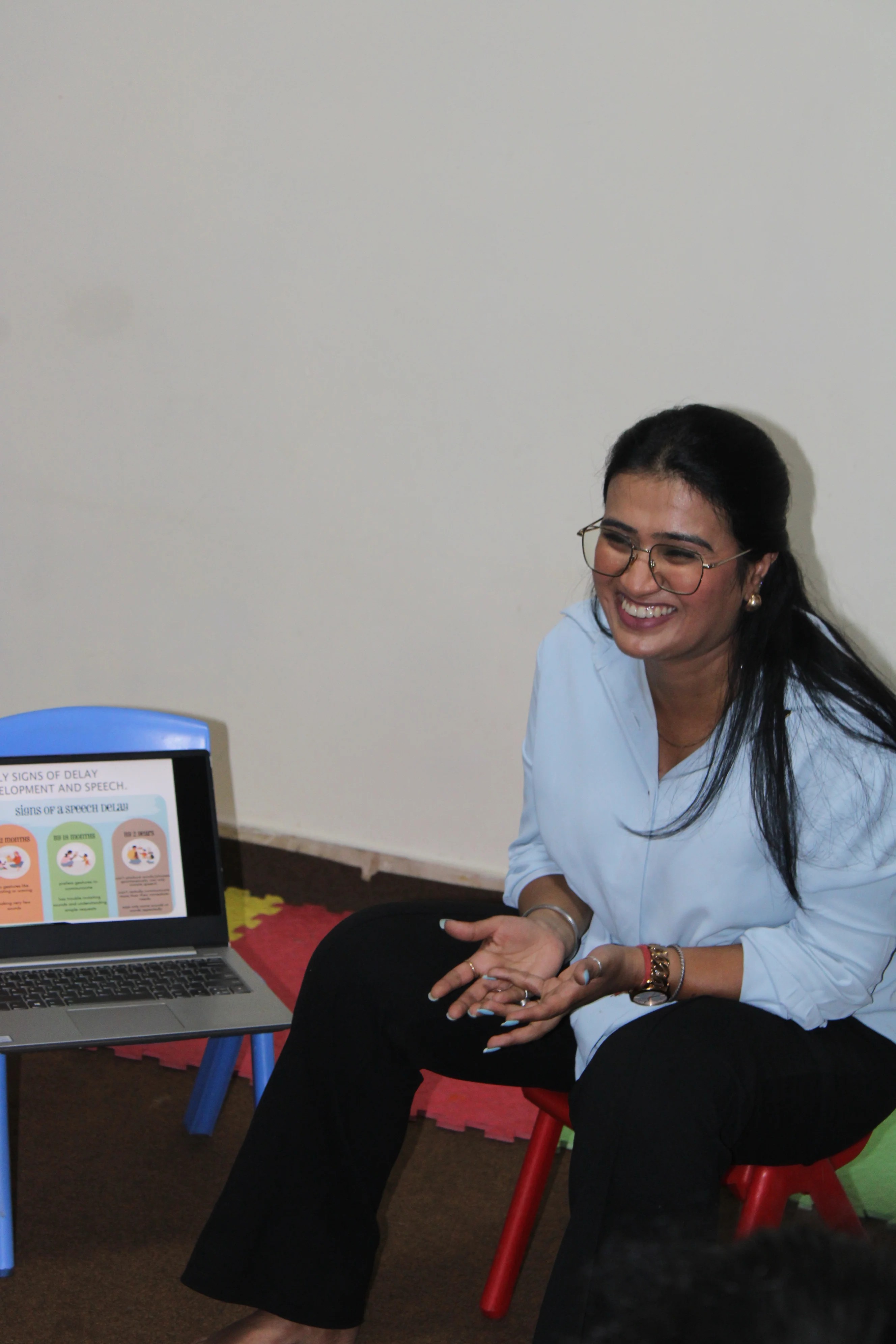 Beyond Therapy specialist speaking with a parent